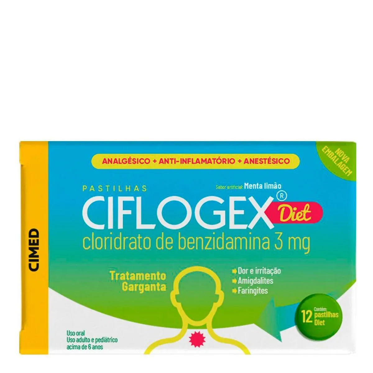 Thumbnail de CIFLOGEX DIET 3MG COM 12 PASTILHAS CIMED