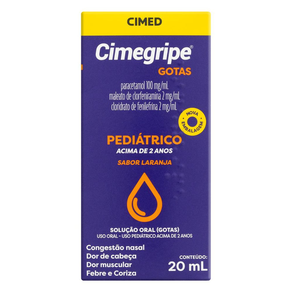 CIMEGRIPE 100MG+2MG+2MG/ML SOLUCAO ORAL GOTAS 20ML CIMED