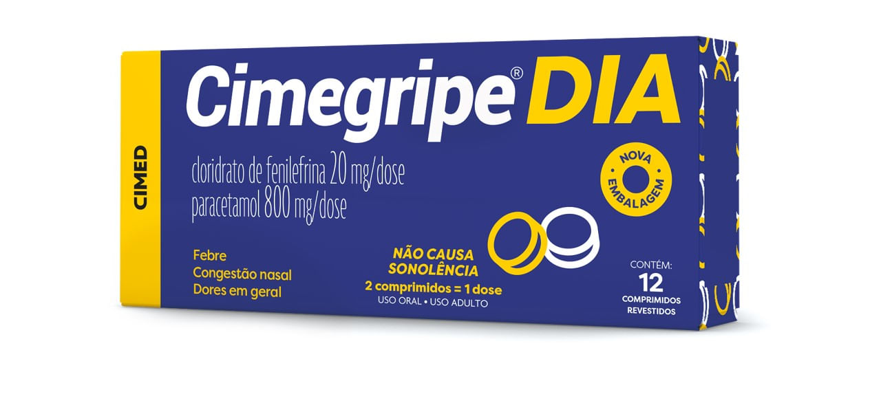 Thumbnail de CIMEGRIPE DIA 400MG+400MG+20MG COM 12 COMPRIMIDOS CIMED