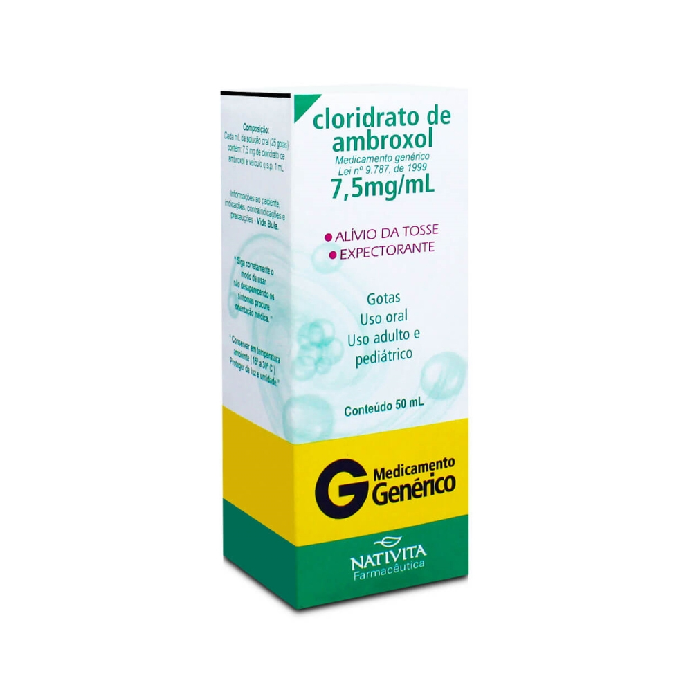 CLORIDRATO DE AMBROXOL 7.5MG/ML NATIVITA SOLUCAO ORAL GOTAS 50ML