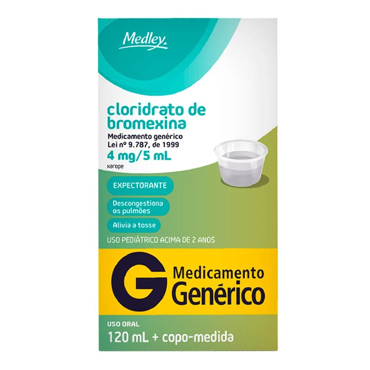 Thumbnail de CLORIDRATO DE BROMEXINA 4MG/5ML SANOFI MEDLEY XAROPE 120ML