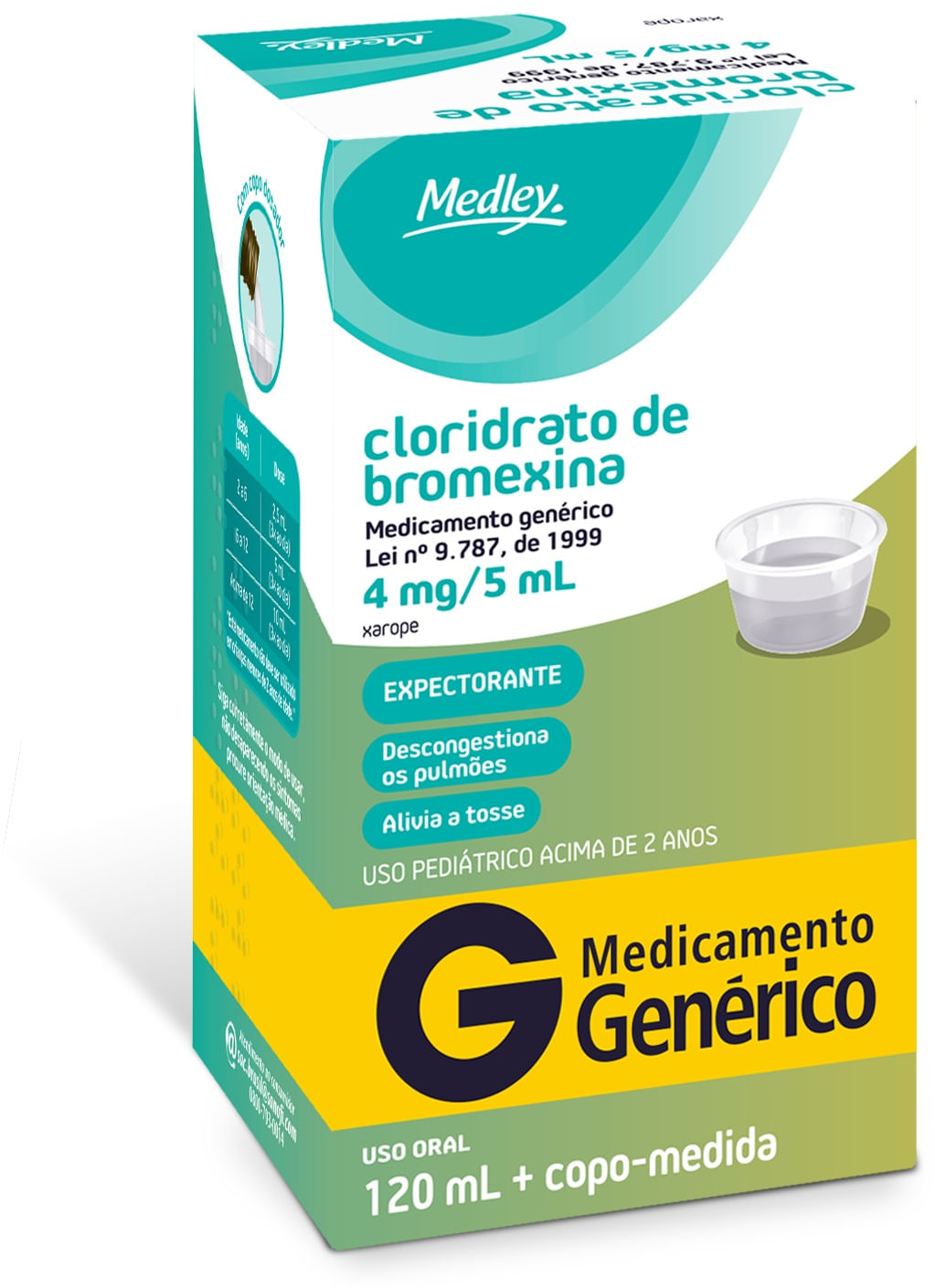 CLORIDRATO DE BROMEXINA 4MG/5ML SANOFI MEDLEY XAROPE 120ML