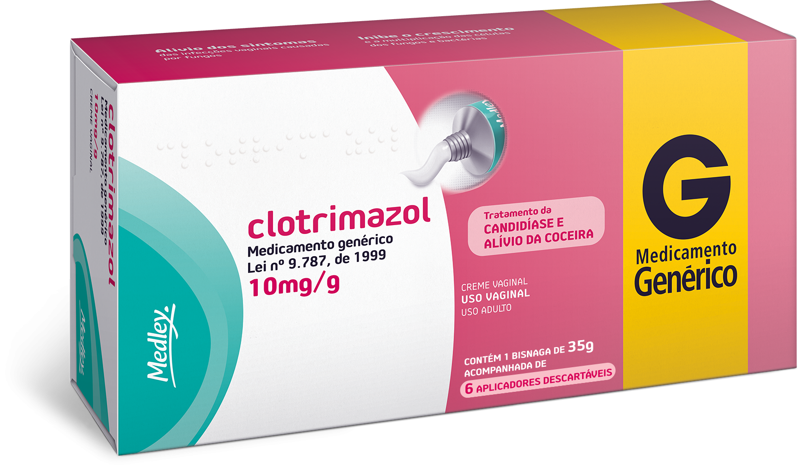 Thumbnail de CLOTRIMAZOL 10MG SANOFI MEDLEY CREME VAGINAL 35G COM 6 APLICADORES