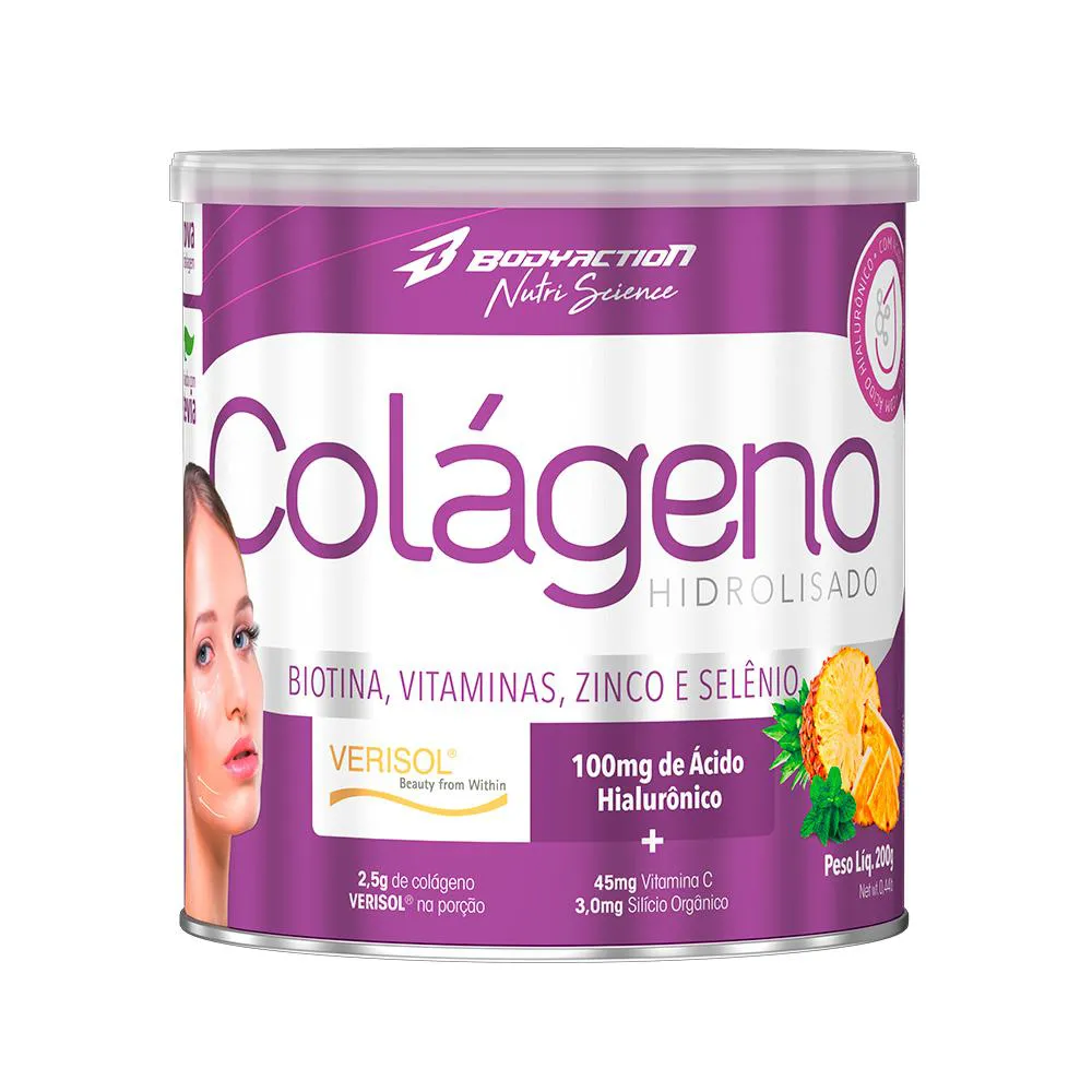 COLAGENO HIDROLISADO VERISOL COM ACIDO HIALURONICO BODYACTION ABACAXI COM HORTELA 200G