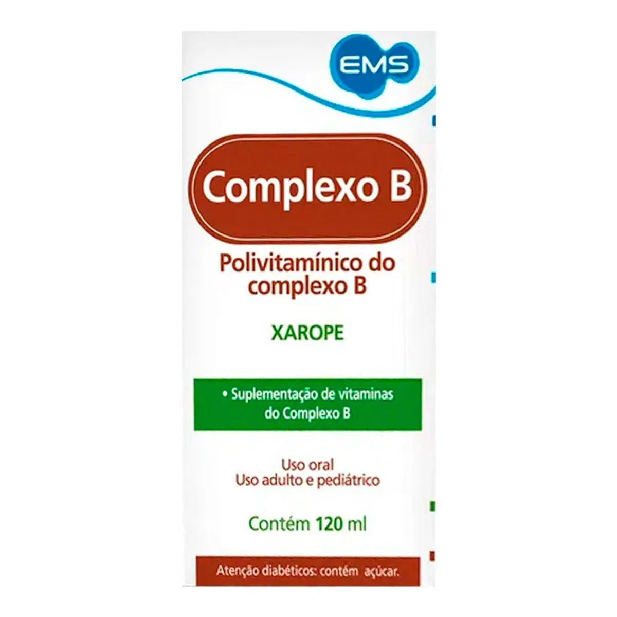 COMPLEXO B EMS MARCAS CAIXA COM 12 FRASCOS DE XAROPE 120ML
