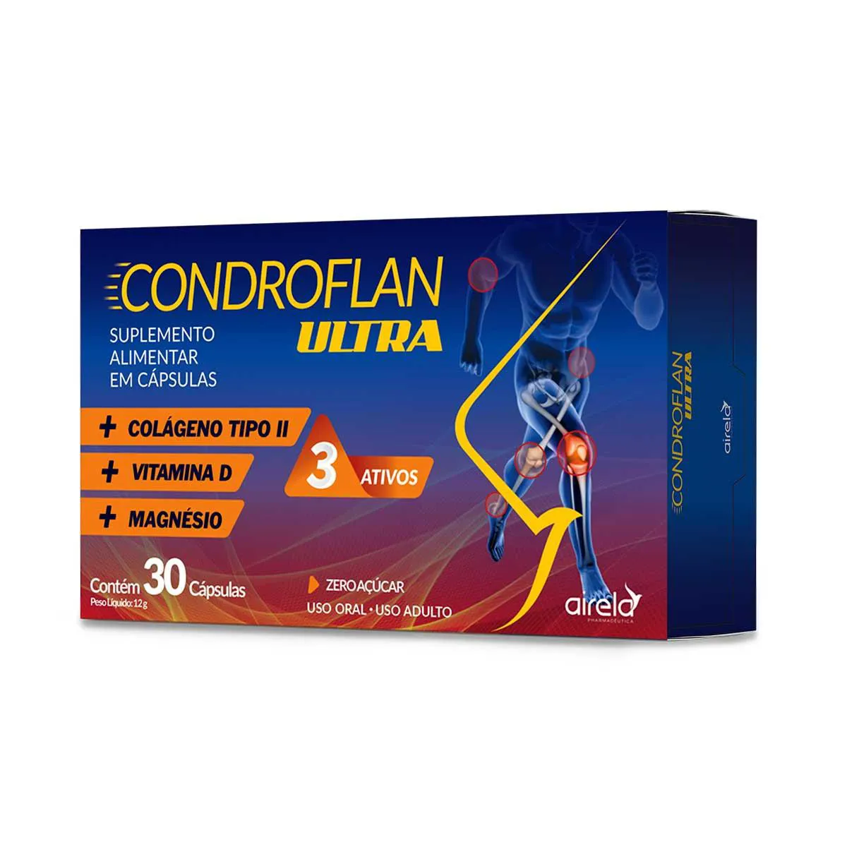 CONDROFLAN HA COLAGENO TIPO II E ACIDO HIALURONICO AIRELA COM 30 CAPSULAS