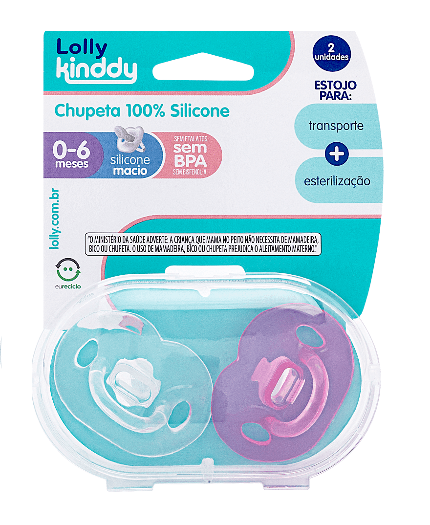 CONJUNTO DE CHUPETA LOLLY 100% SILICONE