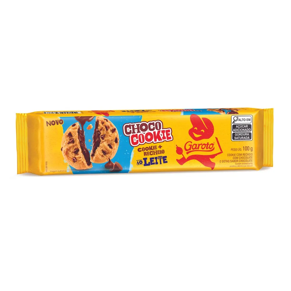 COOKIES GAROTO CHOCOCOOKIES RECHEADO DE CHOCOLATE 100G