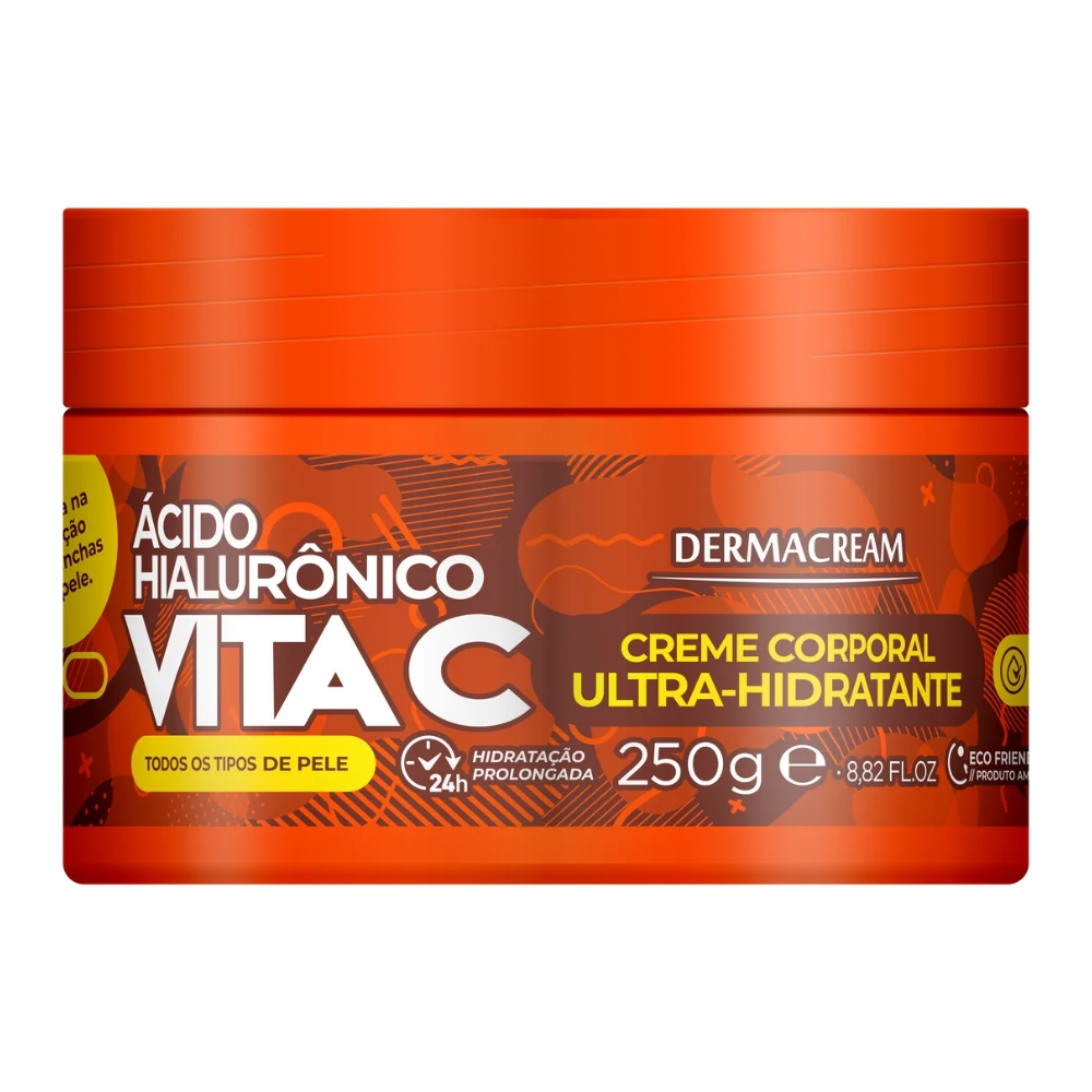 CREME CORPORAL HIDRATANTE VITAMINA C E ACIDO HIALURONICO DERMACREAM 250GR
