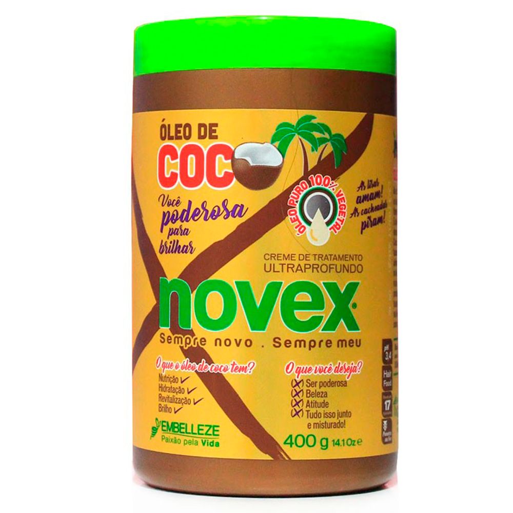 CREME DE TRATAMENTO NOVEX 400G OLEO DE COCO