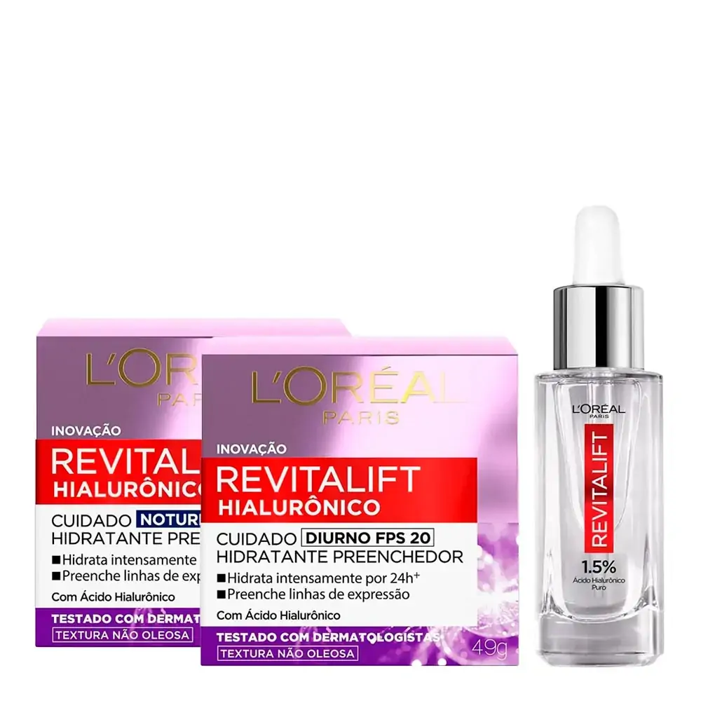 CREME FACIAL LOREAL DERMO REVITALIFT HIALURONICO NOITE 49G