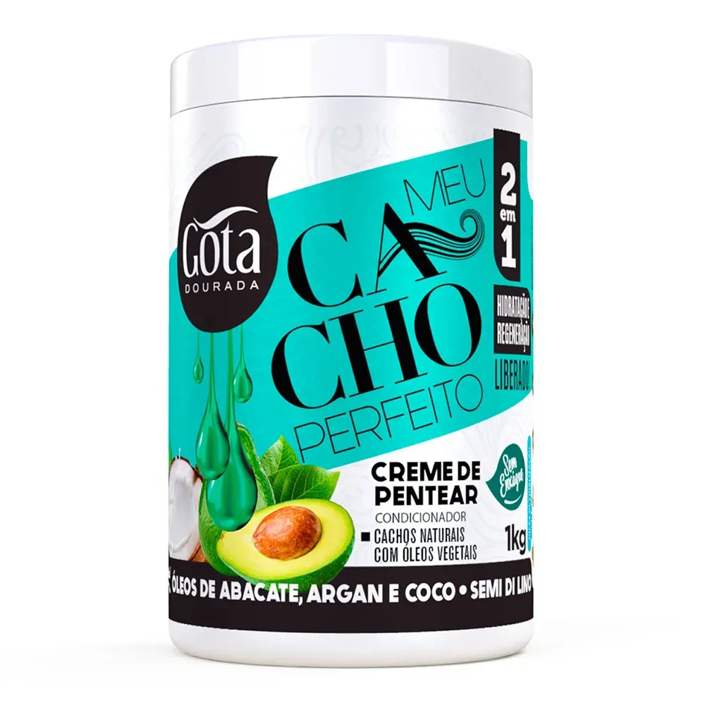 CREME PARA PENTEAR GOTA DOURADA MEU CACHO ABACAXI ARGAN E COCO 1KG