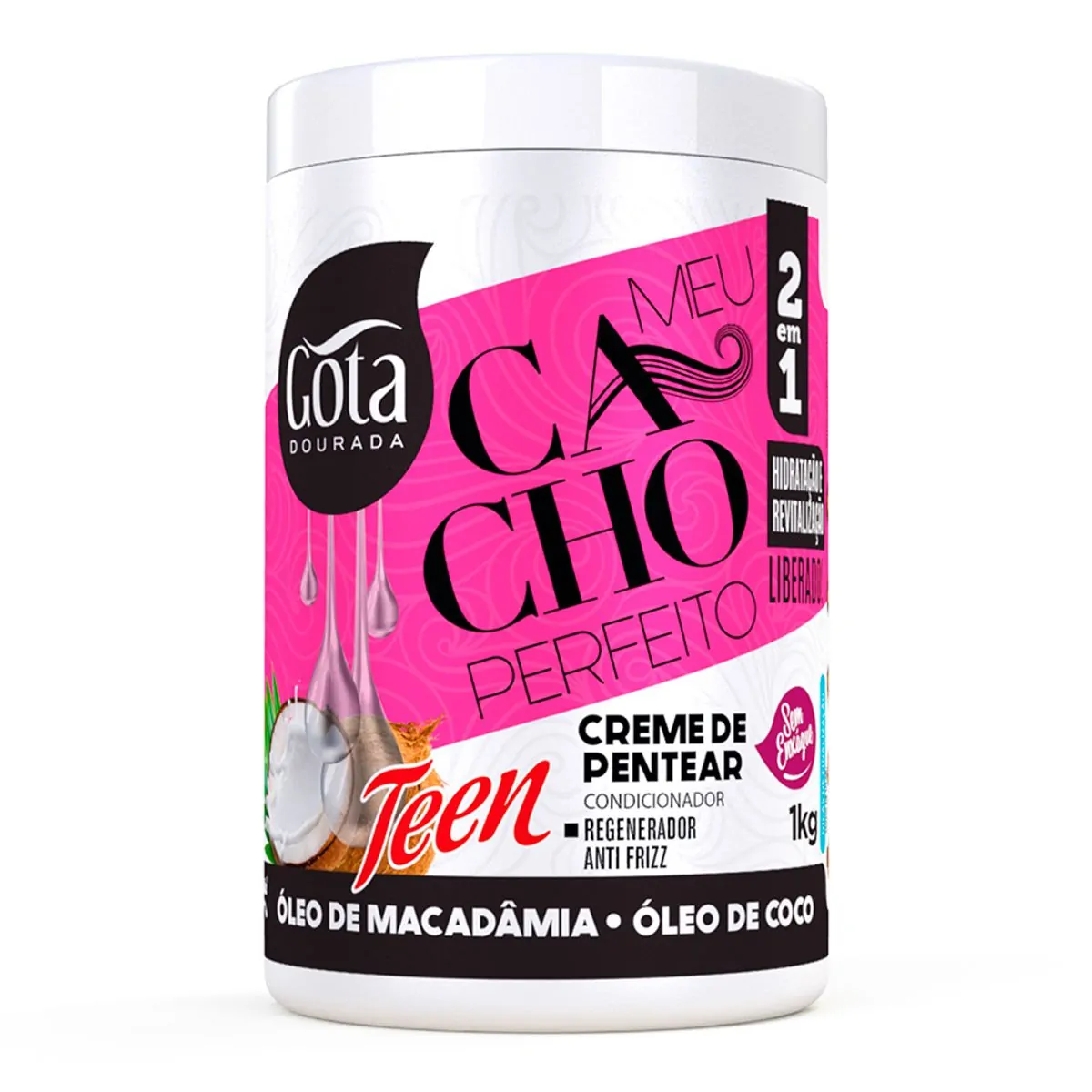 CREME PARA PENTEAR GOTA DOURADA MEU CACHO MACA E COCO 1KG
