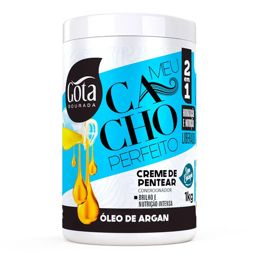 CREME PARA PENTEAR GOTA DOURADA MEU CACHO OLEO DE ARGAN 1KG