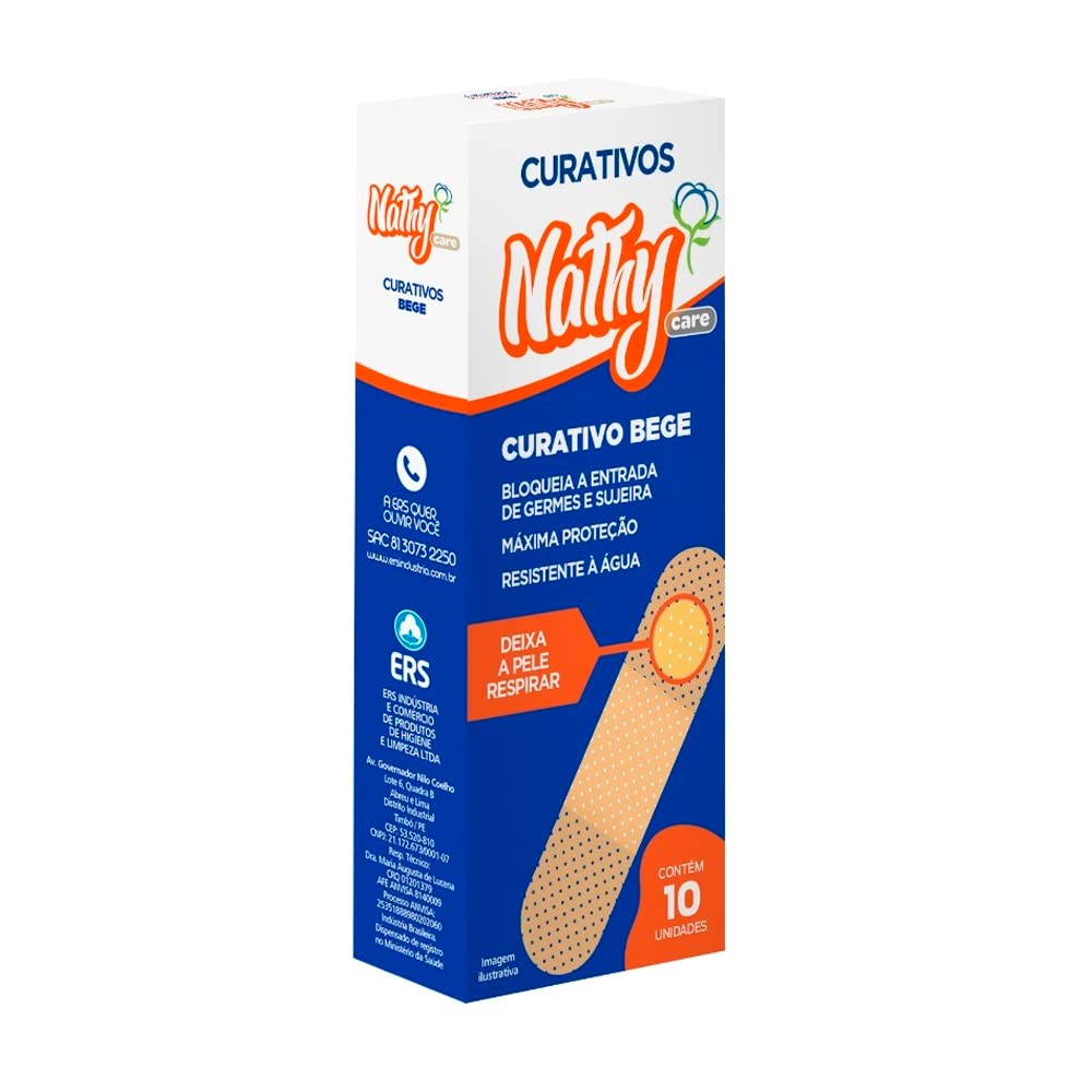 CURATIVO ADESIVO NATHY BEGE COM 10 UNIDADES