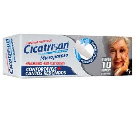 CURATIVO CICATRISAN MICROPOROSO COM 10 UNIDADES