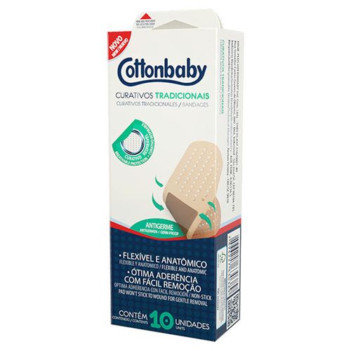 CURATIVO COTTONBABY TRANSPARENTE COM 10 UNIDADES