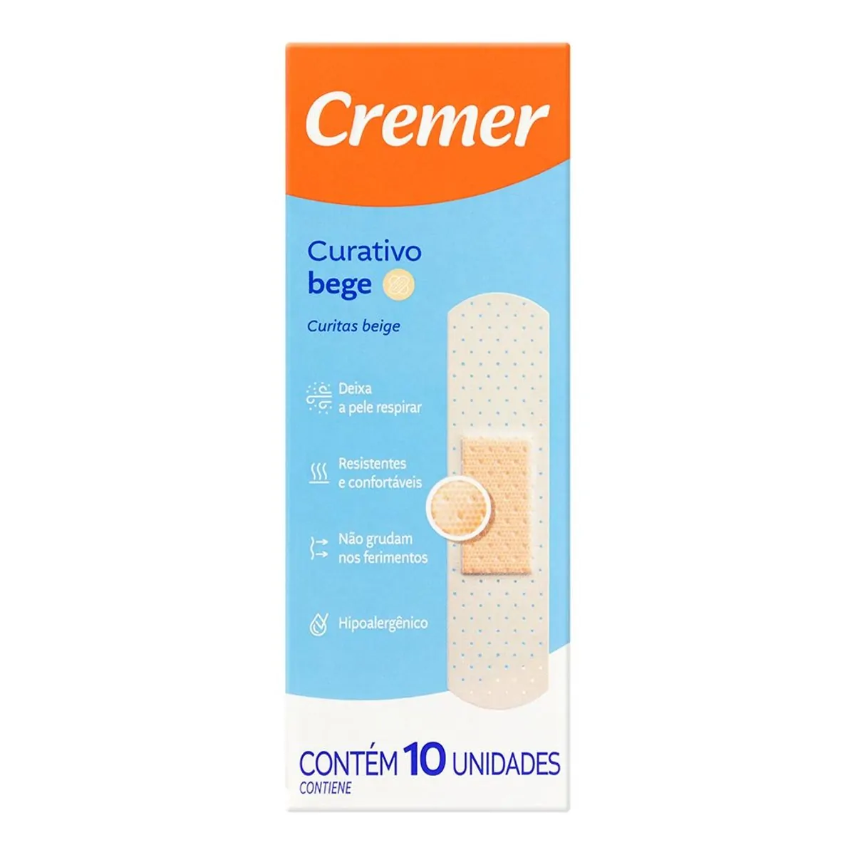 CURATIVO CREMERCARE BEGE COM 10 UNIDADES