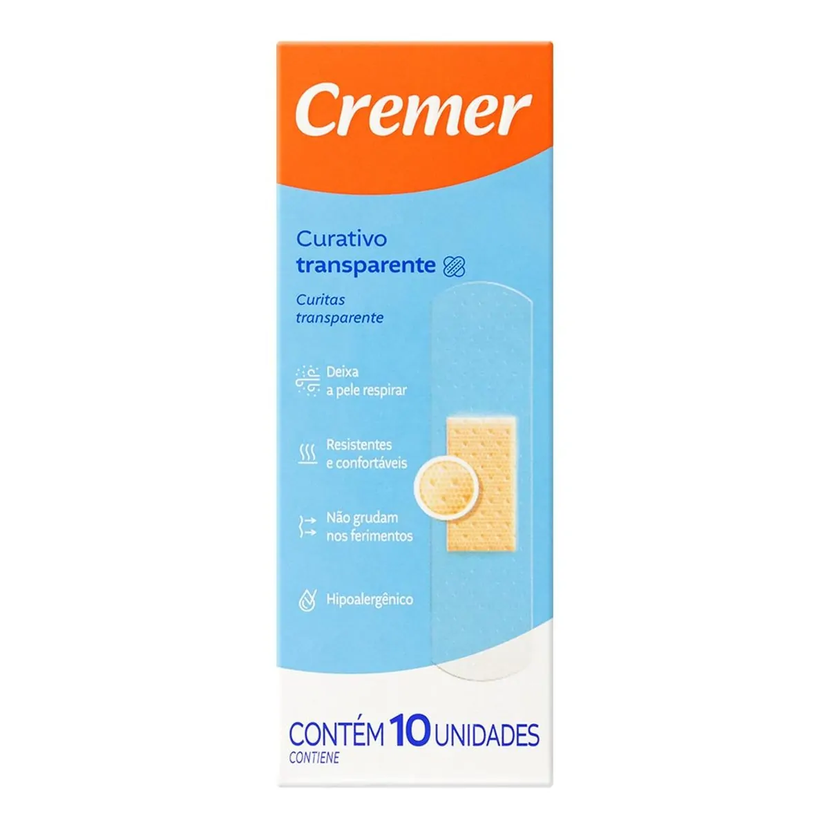 CURATIVO CREMERCARE TRANSPARENTE COM 10 UNIDADES