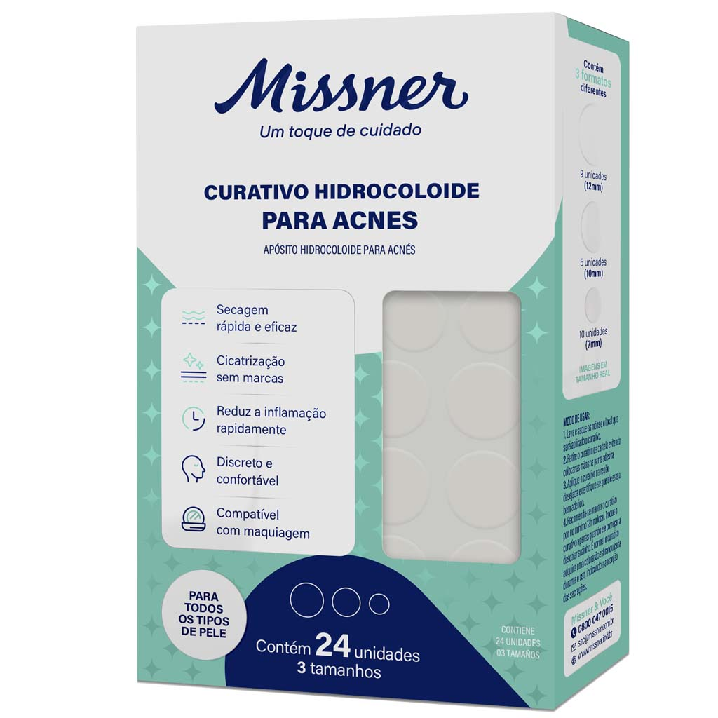 CURATIVO HIDROCOLOIDE PARA ACNES COM 24 UNIDADES