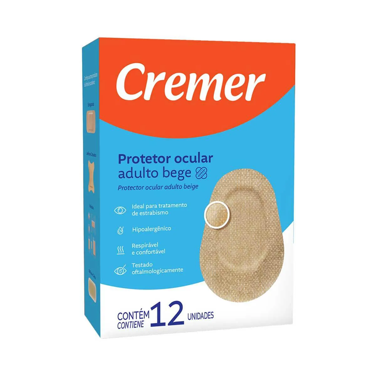 CURATIVO PROTETOR OCULAR CREMER ADULTO COM 12 UNIDADES