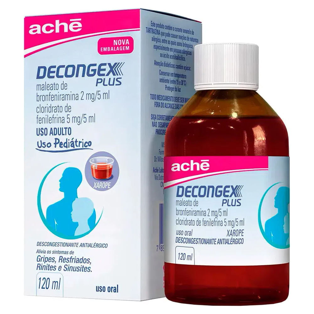 Thumbnail de DECONGEX PLUS 0,4MG+1MG/ML XAROPE FRASCO COM 120ML