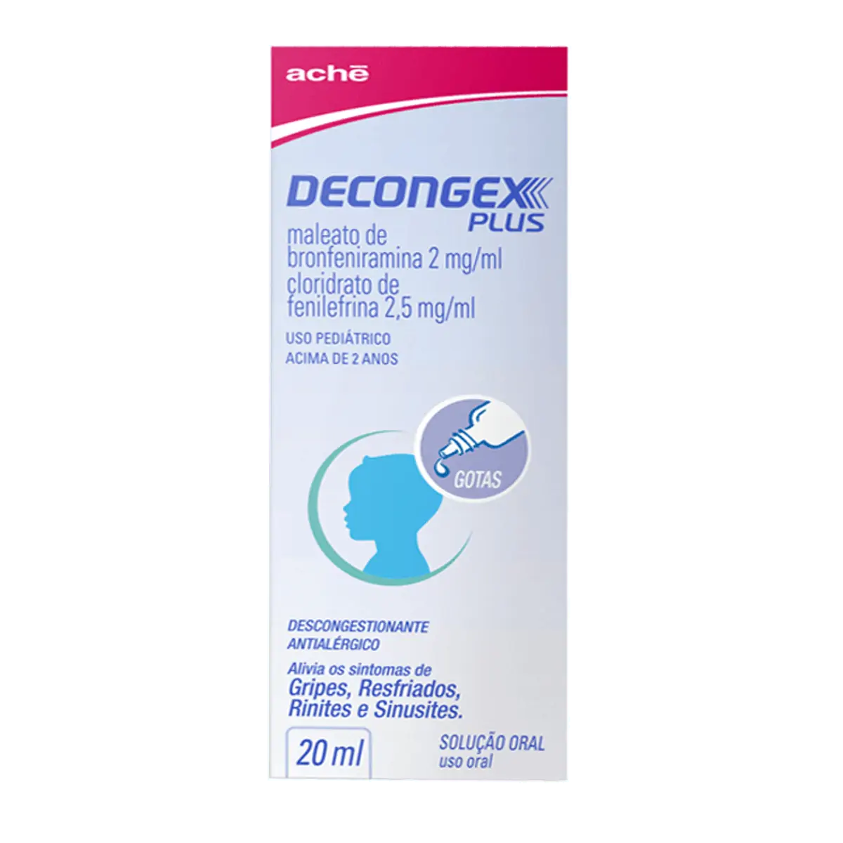 Thumbnail de DECONGEX PLUS 2MG+2,5MG SOLUCAO GOTAS FRASCO COM 20ML