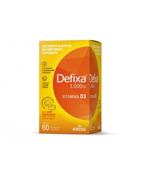 DEFIXA 1000UI VITAMINA D SABOR LEITE CONDENSADO COM 60 COMPRIMIDOS