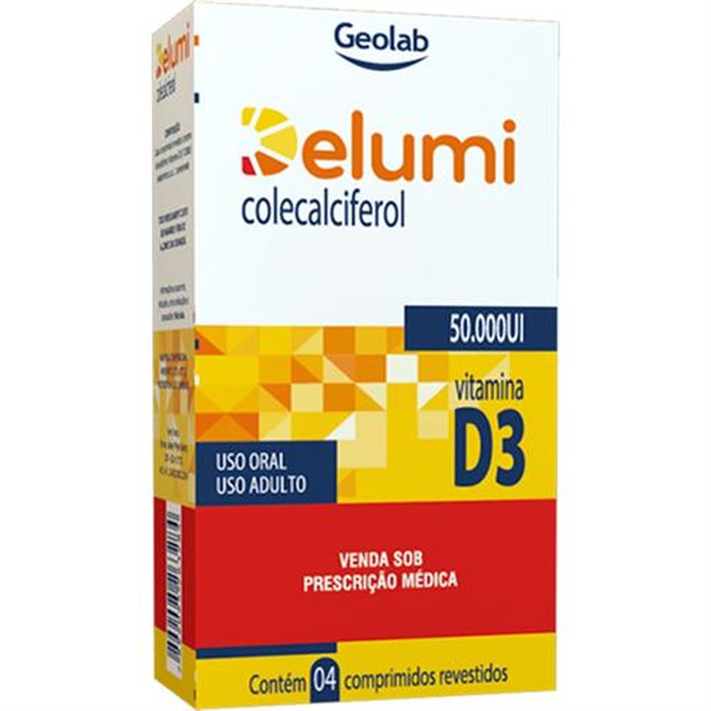DELUMI 50000UI CAIXA COM 4 COMPRIMIDOS REVESTIDOS