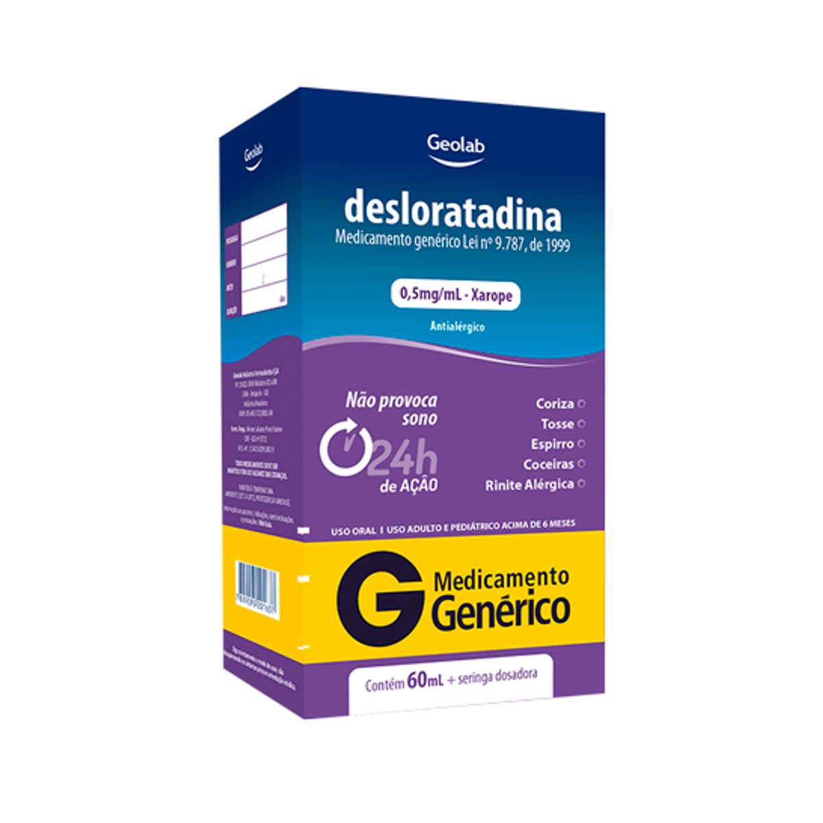 DESLORATADINA 0,5MG/ML FRASCO COM 60ML