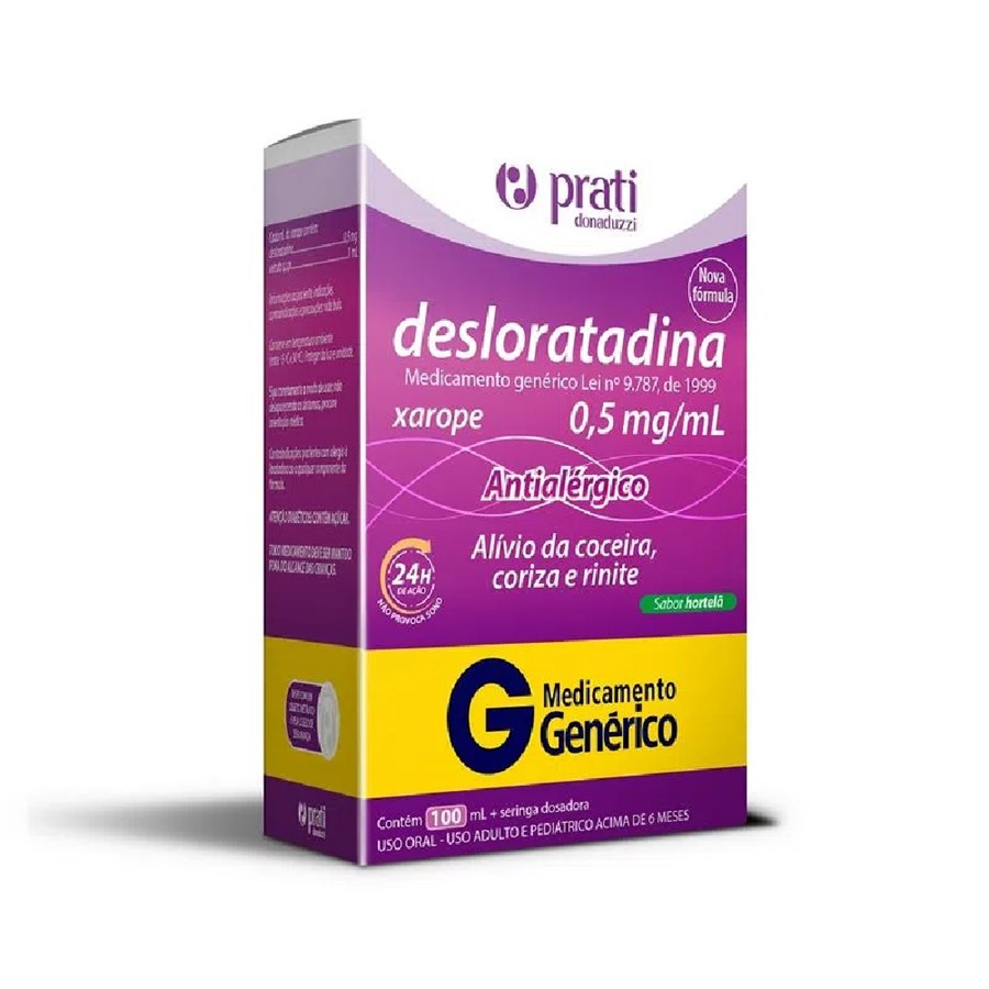 DESLORATADINA 0,5MG/ML XAROPE FRASCO PET COM 100ML E SERINGA DOSADORA