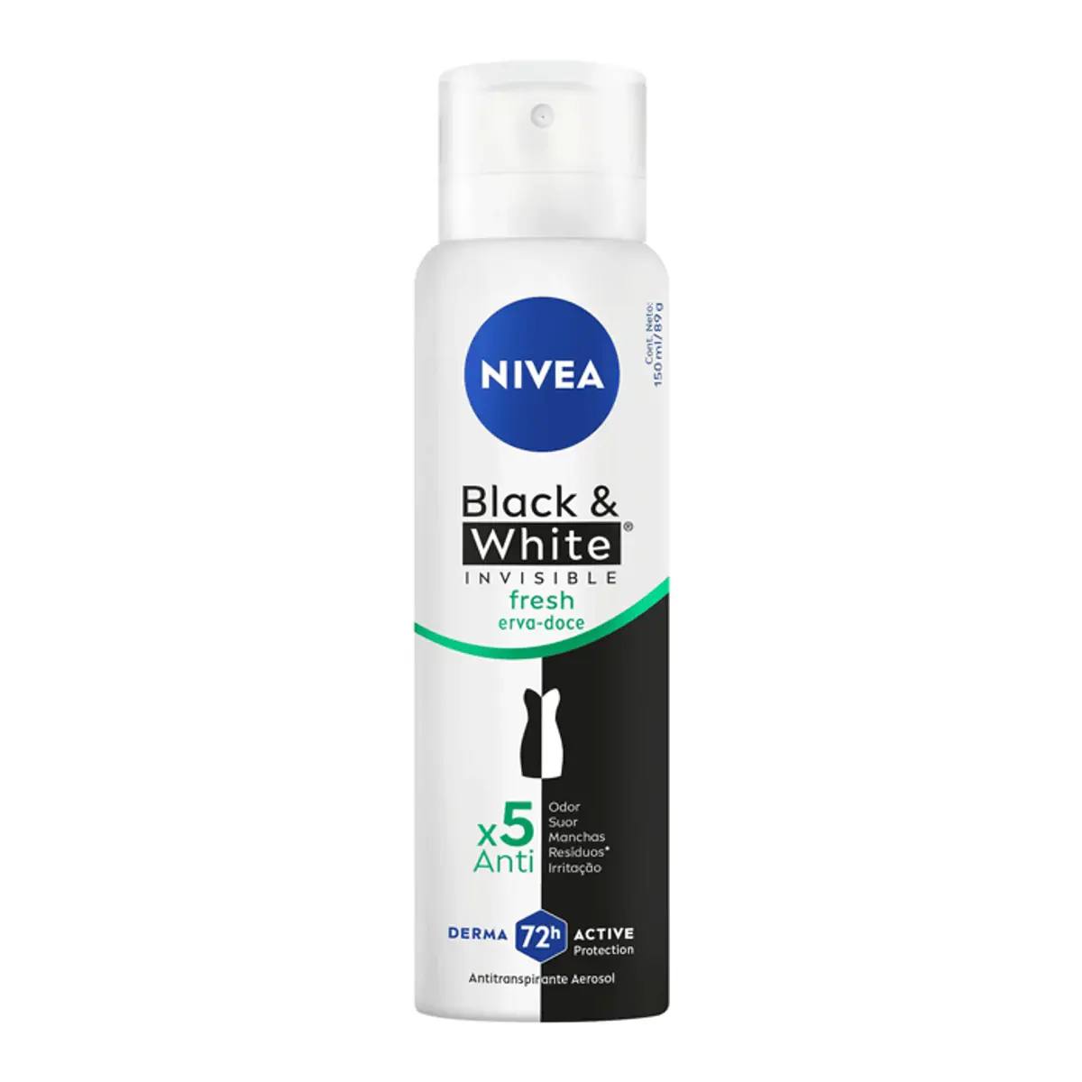 DESODORANTE AEROSOL NIVEA FEMININO BLACK E WHITE FRESH 150ML
