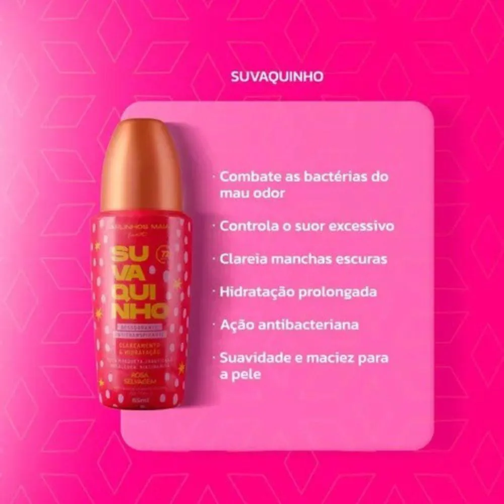 DESODORANTE CLAREADOR E HIDRATANTE ROSA SELVAGEM SUVAQUINHO 85G