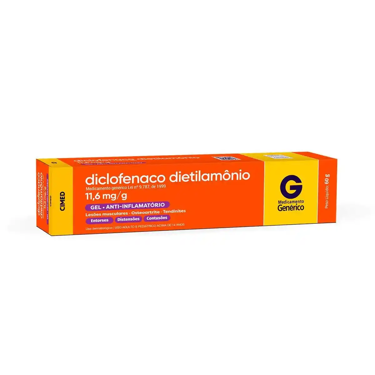DICLOFENACO DIETILAMONIO 10MG/G GEL CIMED GENERICO BISNAGA COM 60G