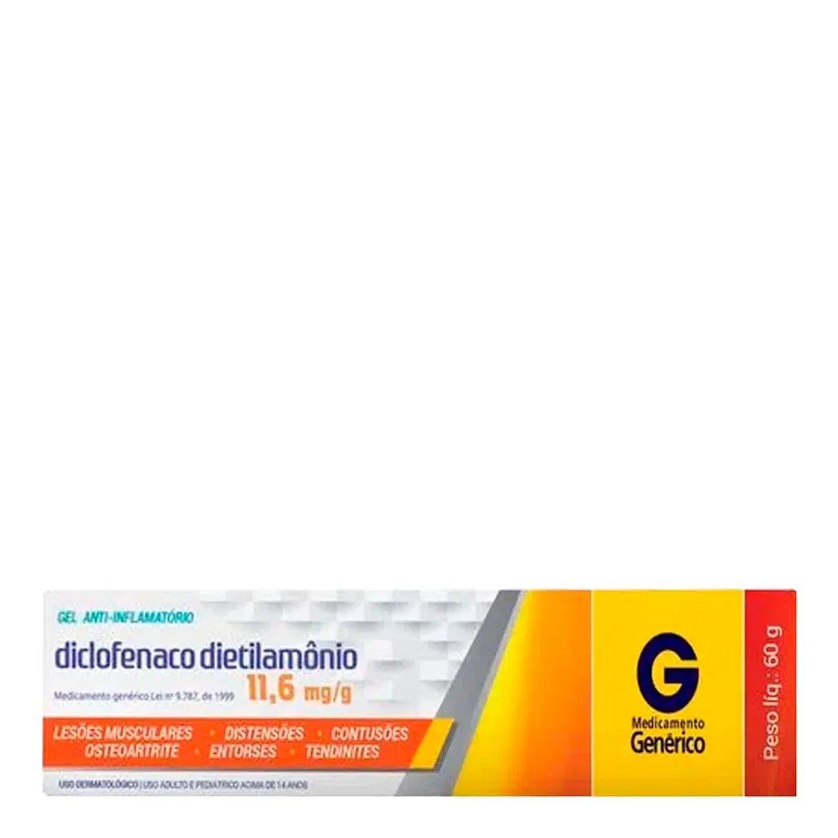 Thumbnail de DICLOFENACO DIETILAMONIO 10MG/G GEL CIMED GENERICO BISNAGA COM 60G