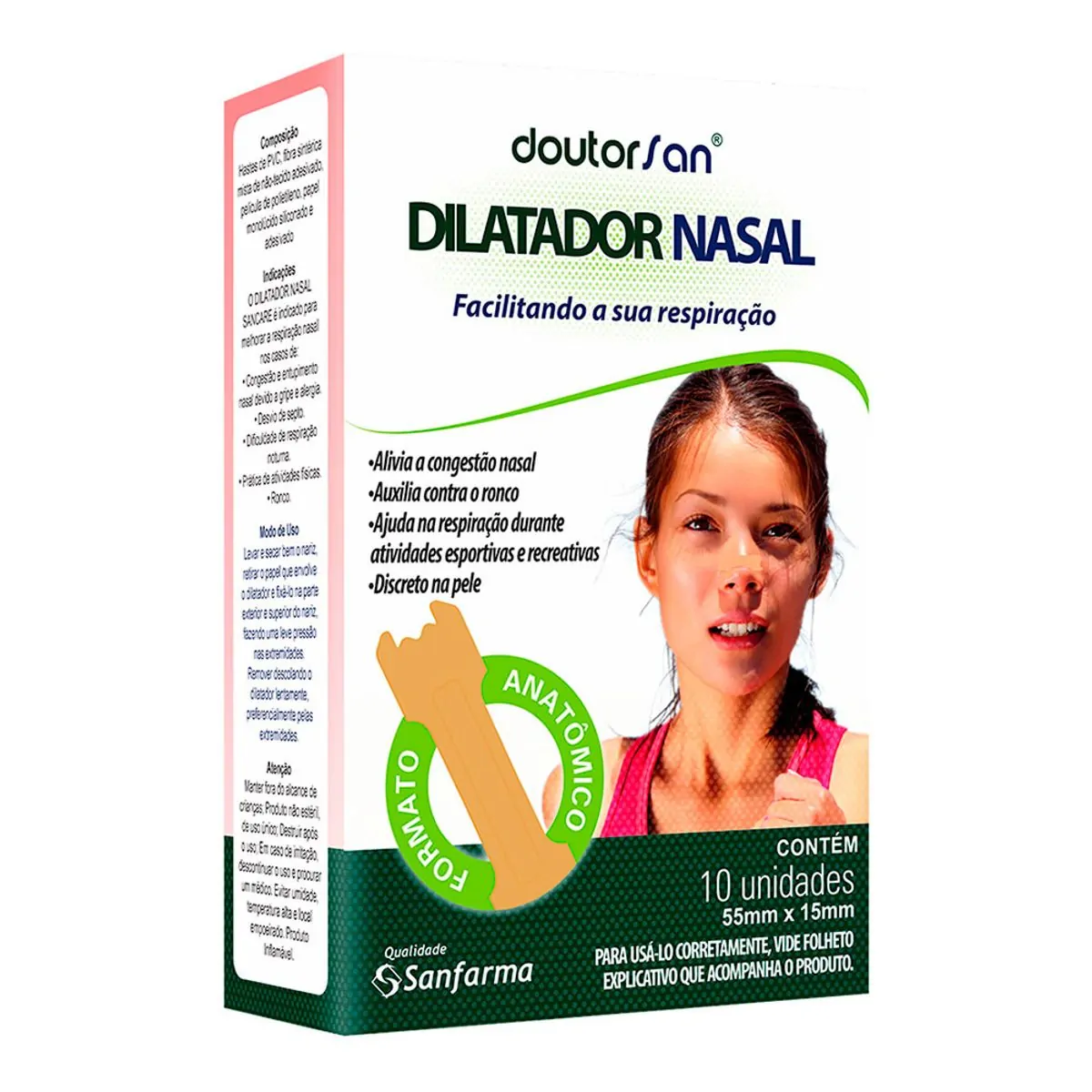 DILATADOR NASAL DOUTORSAN MEDIO COM 10 UNIDADES