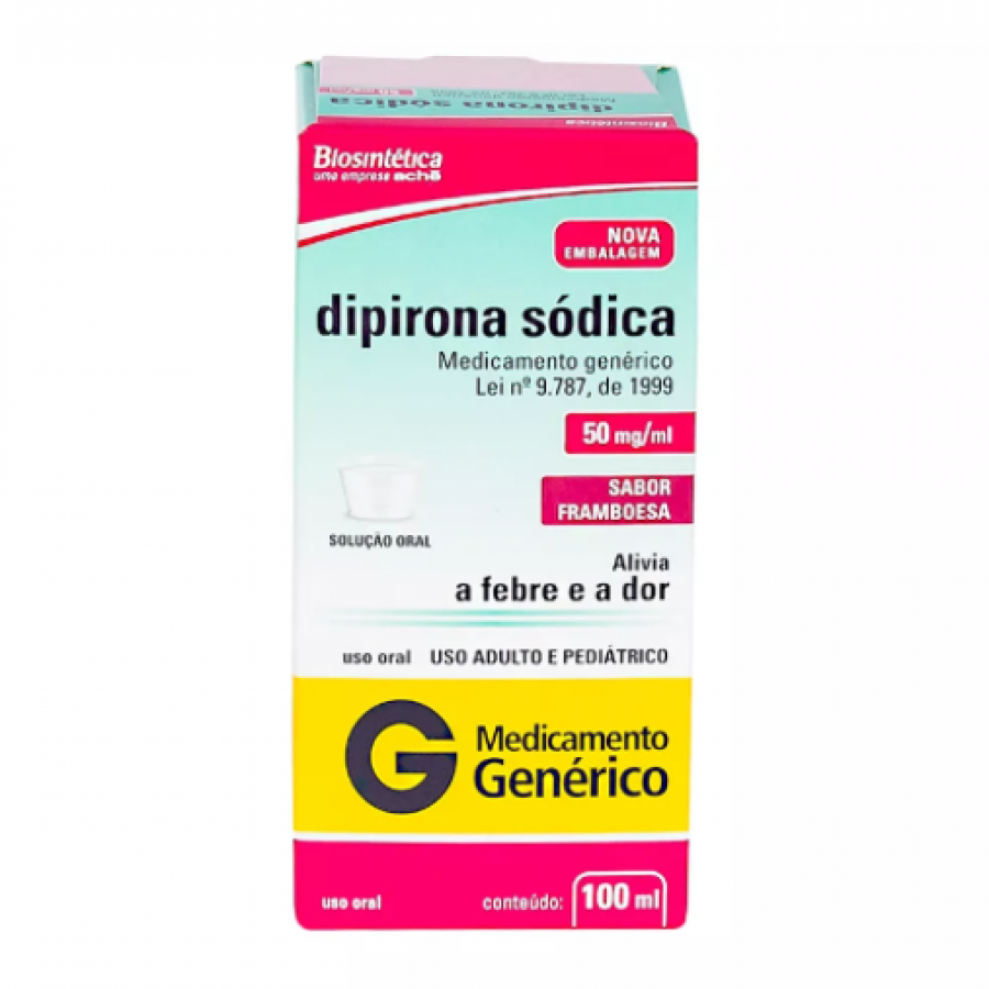 DIPIRONA SODICA 50MG/ML SOLUCAO ORAL ACHE GENERICO FRASCO COM 100ML