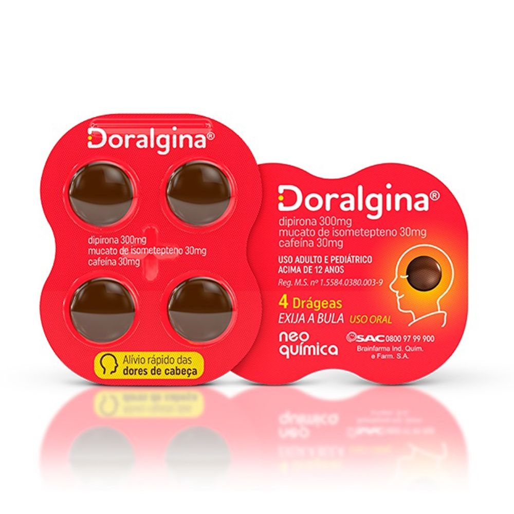 DORALGINA 30MG+300MG+30MG CARTELA COM 4 COMPRIMIDOS