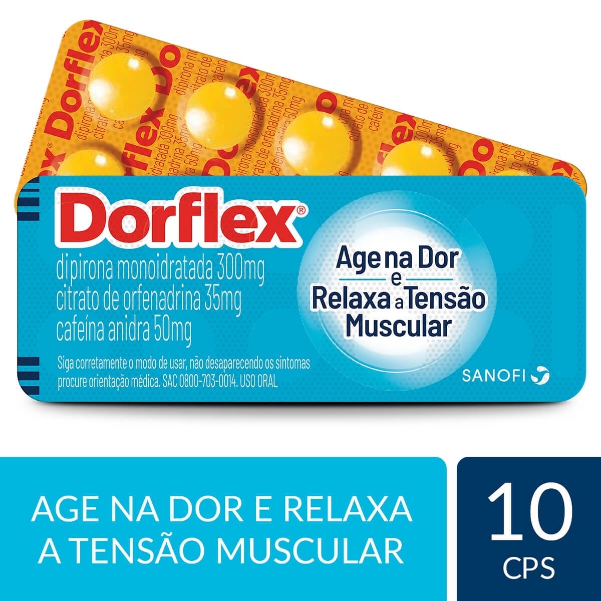 Thumbnail de DORFLEX 300MG+35MG+50MG CARTELA COM 10 COMPRIMIDOS