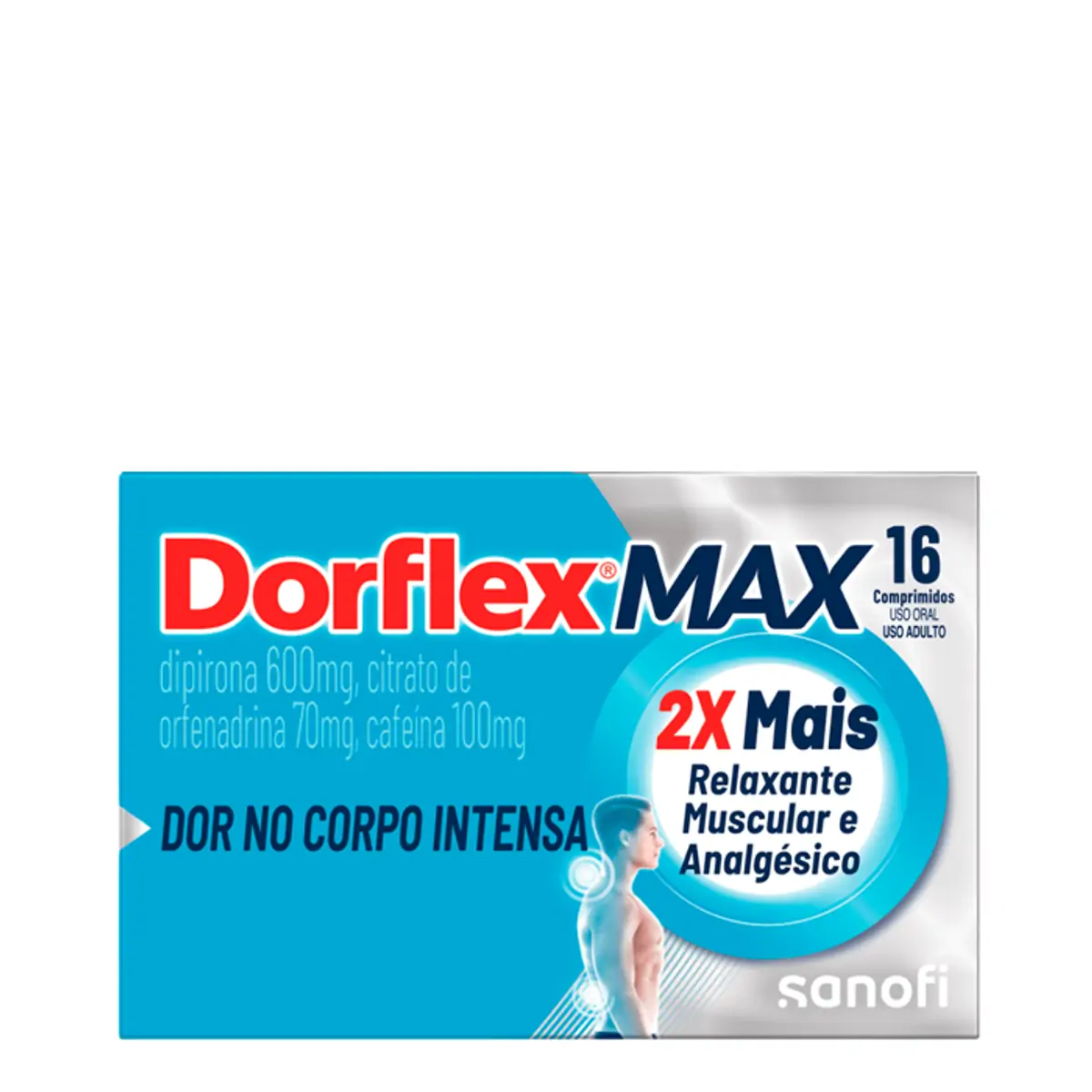 Thumbnail de DORFLEX MAX 600MG+70MG+100MG CAIXA COM 16 COMPRIMIDOS