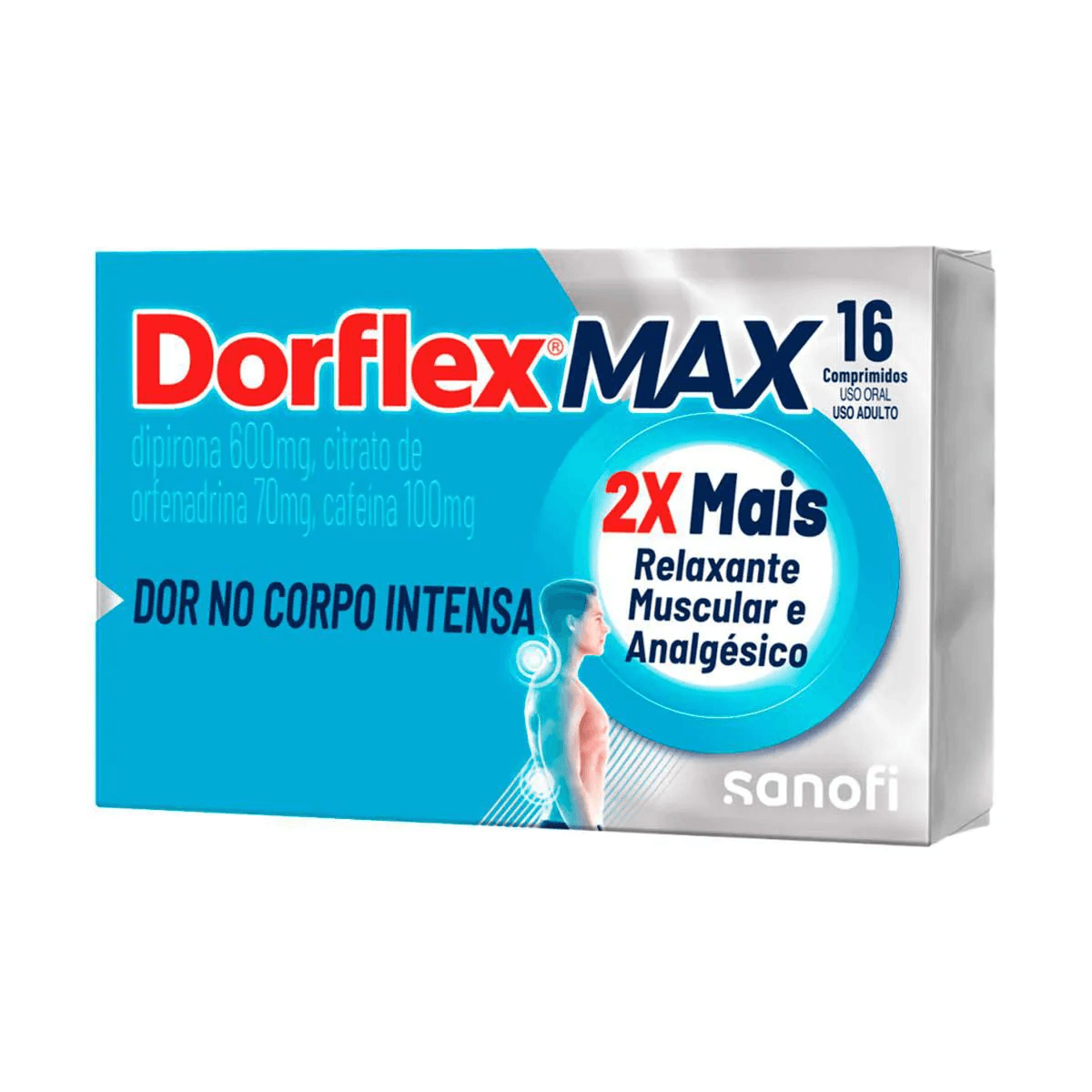 DORFLEX MAX 600MG+70MG+100MG CAIXA COM 16 COMPRIMIDOS