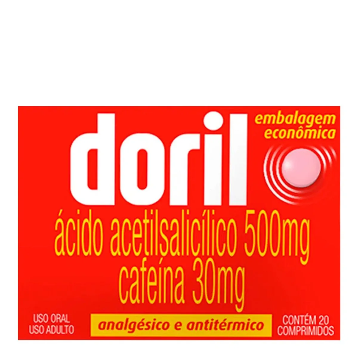 DORIL 500MG+30MG CAIXA COM 20 COMPRIMIDOS REVESTIDOS