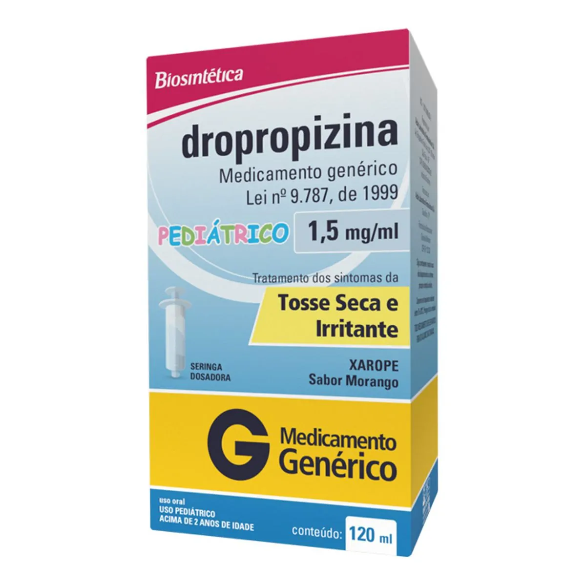Thumbnail de DROPROPIZINA 1,5MG/ML XAROPE INFANTIL ACHE GENERICO FRASCO COM 120ML E SERINGA DOSADORA