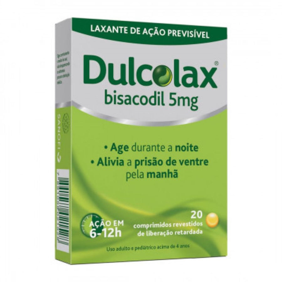 DULCOLAX 5MG CAIXA COM 20 COMPRIMIDOS REVESTIDOS