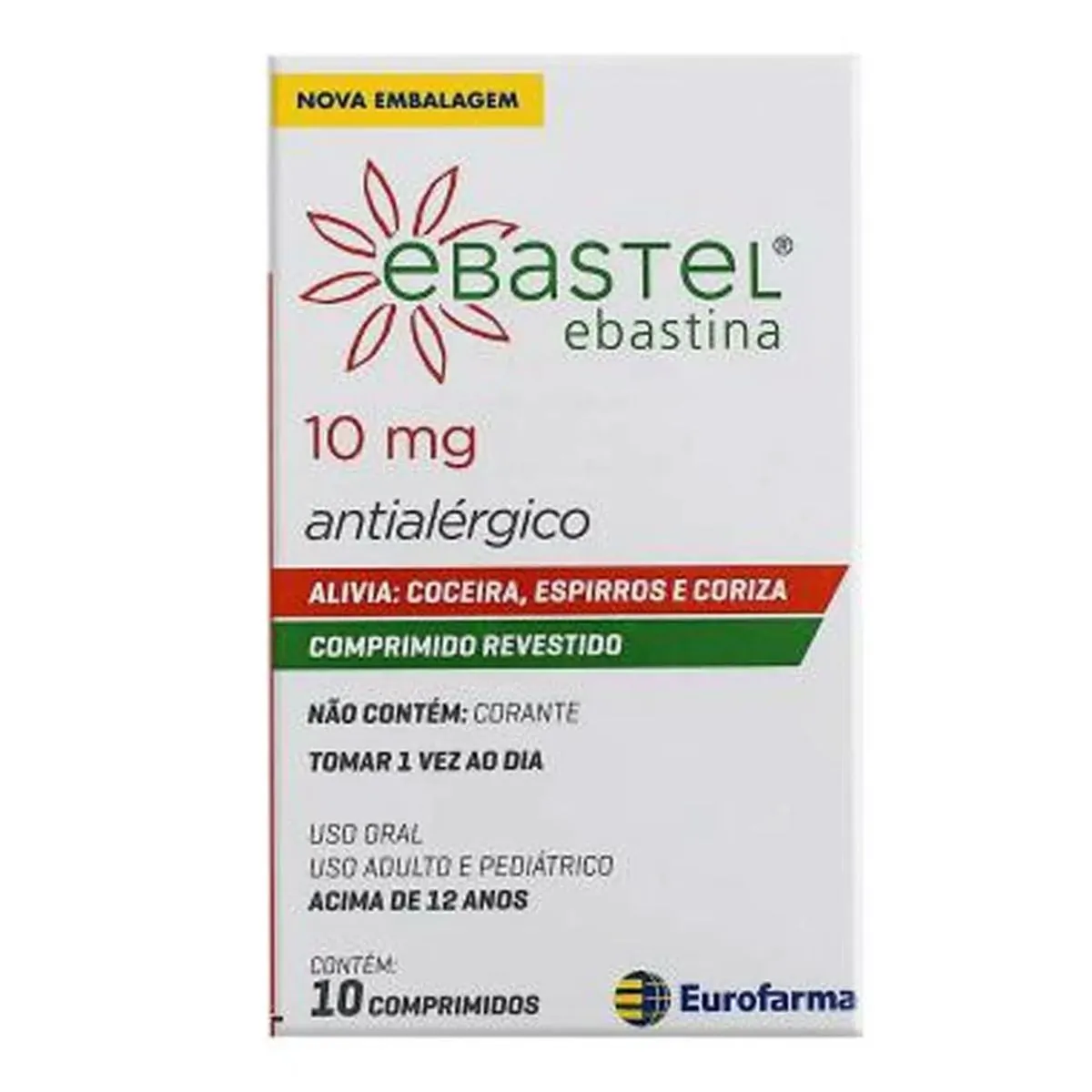 EBASTEL 10MG CAIXA COM 10 COMPRIMIDOS