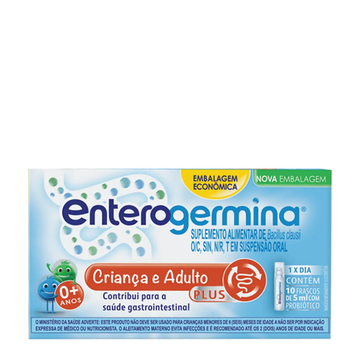 ENTEROGERMINA PLUS 4 BILHOES UFC/5ML CAIXA COM 10 FRASCOS