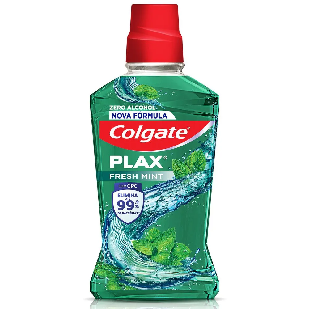 ENXAGUANTE BUCAL COLGATE PLAX ANTICARIE FRESH MINT SEM ALCOOL 250ML