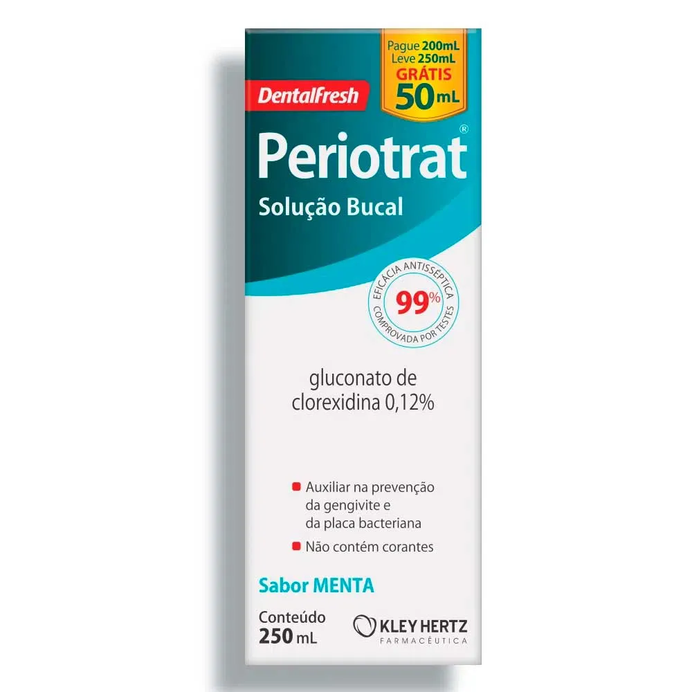 ENXAGUANTE BUCAL PERIOTRAT MENTA COM ALCOOL 250ML