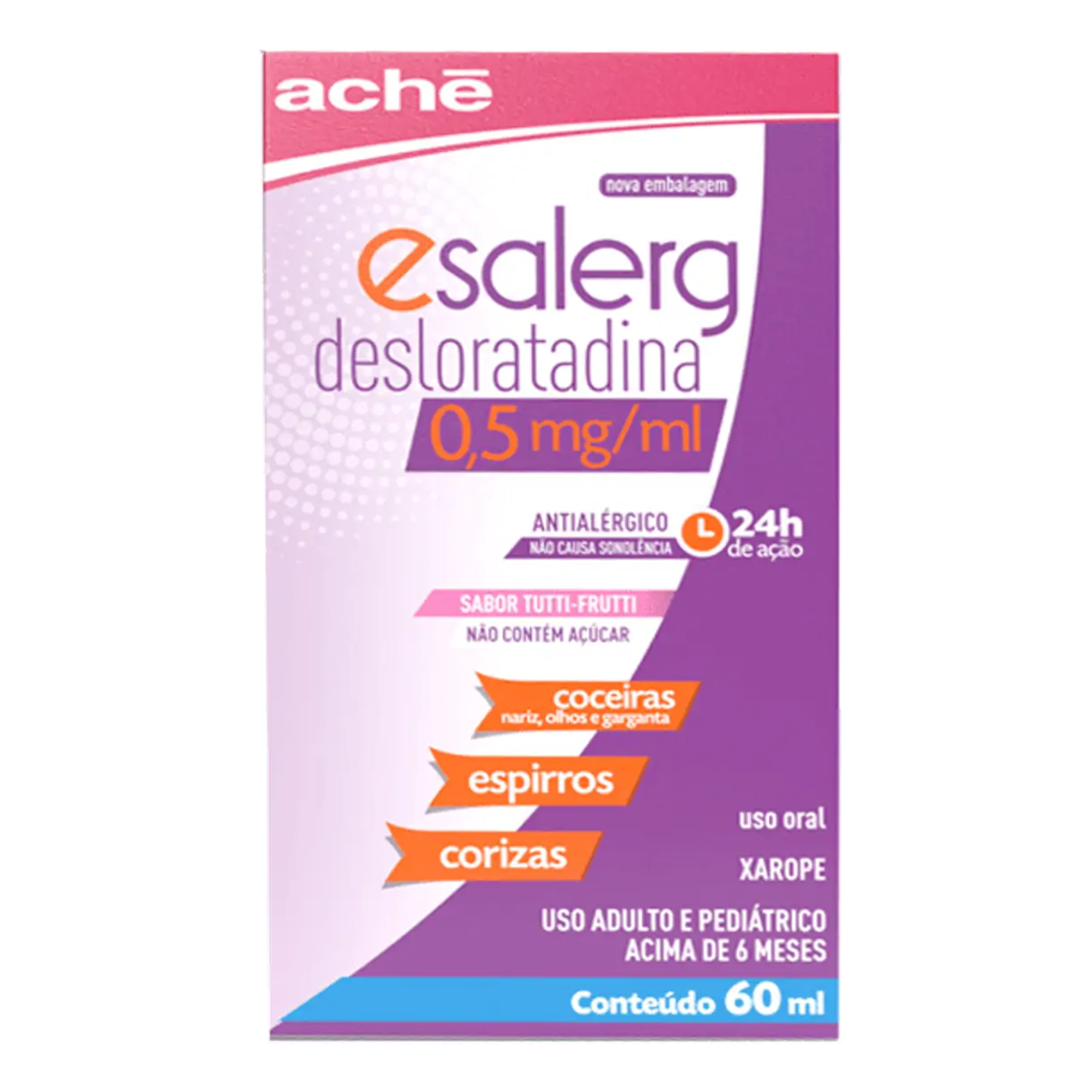ESALERG 0,5MG XAROPE FRASCO COM 60ML E SERINGA DOSADORA