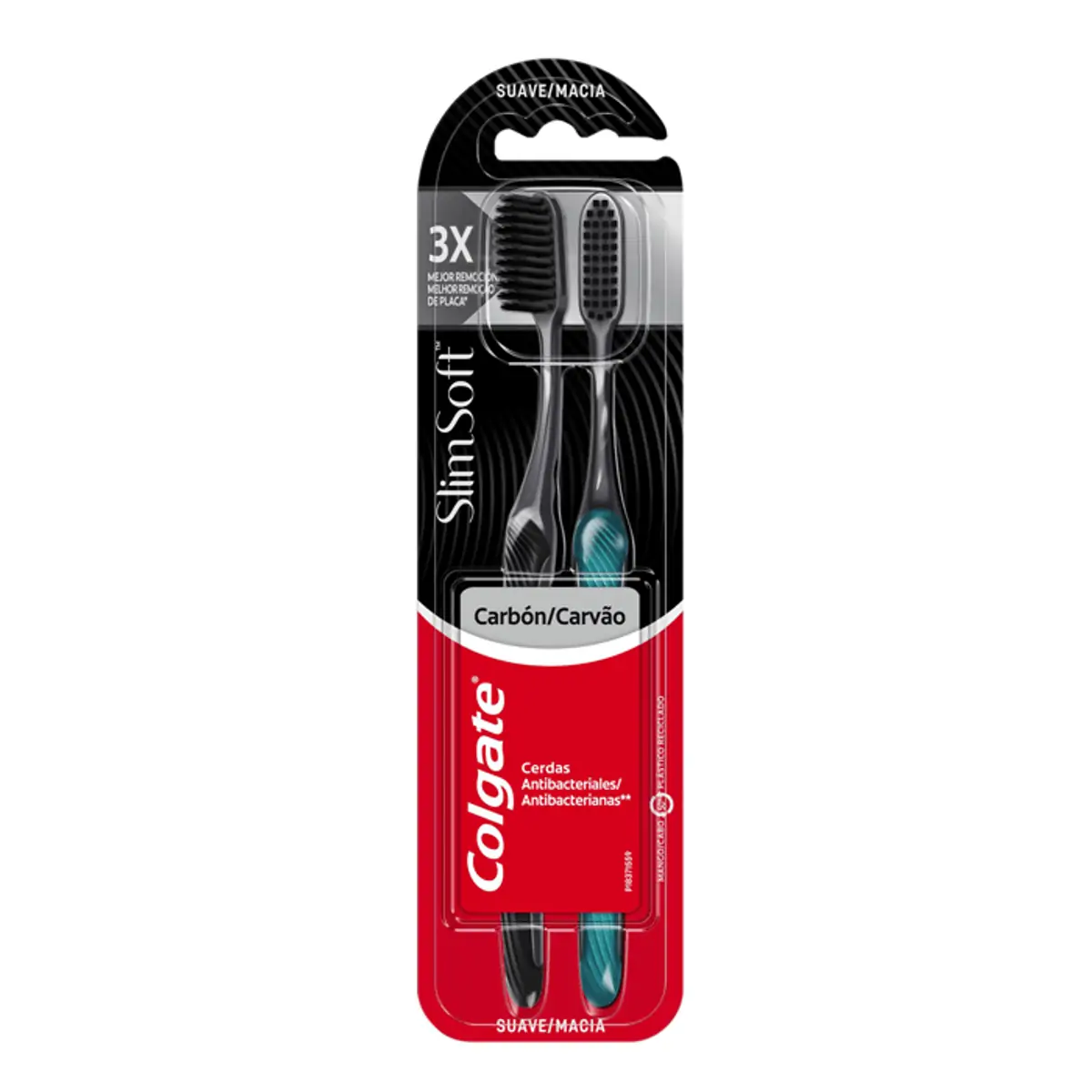 ESCOVA DENTAL COLGATE SLIM SOFT BLACK COM 2 UNIDADES